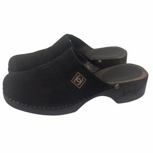 VINTAGE CHANEL Mules Clogs Slides Shoes size 37